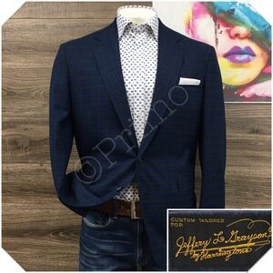 VINTAGE Mens Bespoke Blazer Sport Coat Casual Jacket Size 44R Wool Suit USA